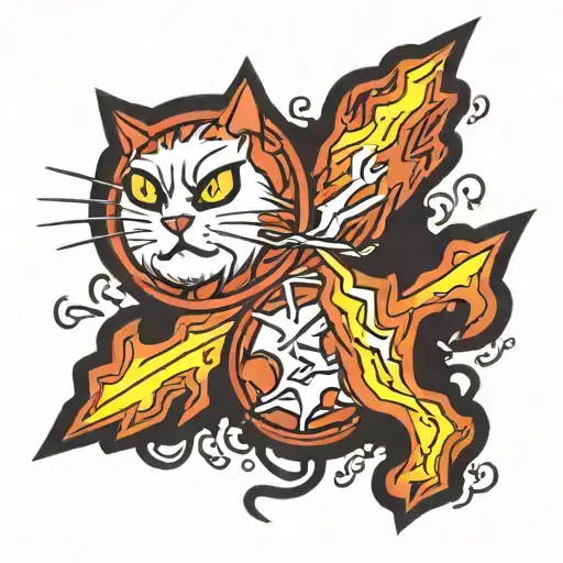 Cat Paw And Lightning Bolt