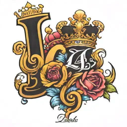 Letter L With Crown With Name Mirtala