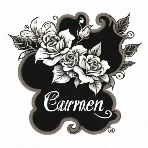 Rose And Carmen Name Written