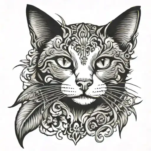 Black And White Cat Portrait