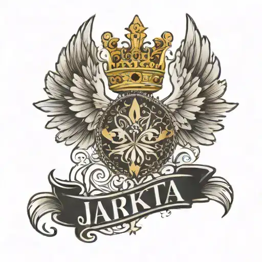 Angel Wings And Crown With The Name Jakarta
