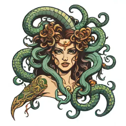 Medusa With An Eyepatch Arm Sleeve
