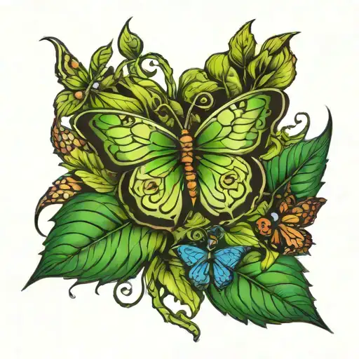 Weed Leaf With Butterflies Sorounding The Word Williams