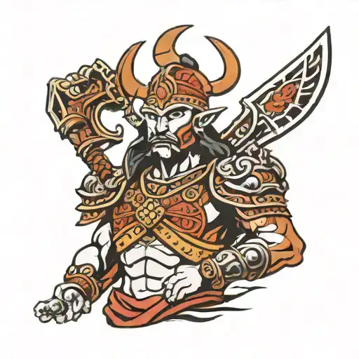 Warrior Holding Medua Head