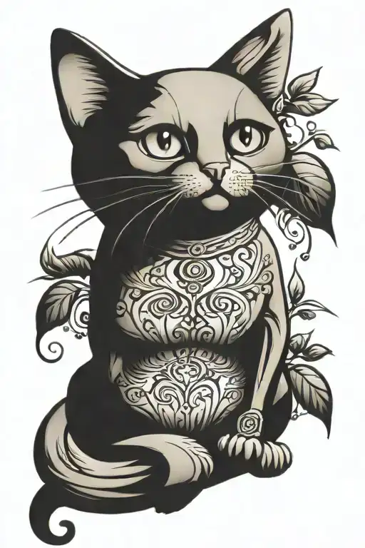 Surrealistic Cat Sitting