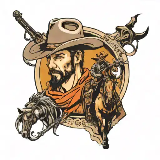 A Beautiul Cowboy Tattoo On My Shoulder Men