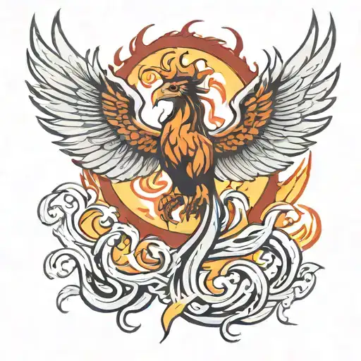 Phoenix Rising From Flames