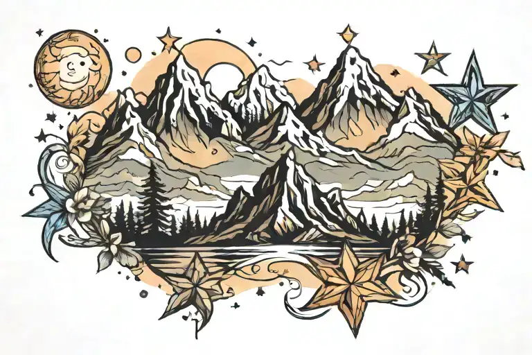 Mountain And Stars