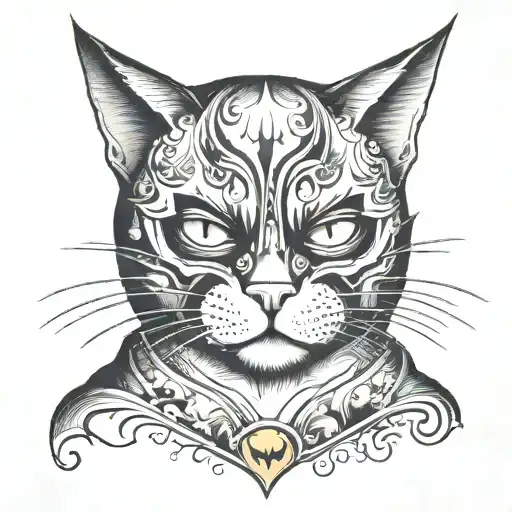 Cat With Batman Mask