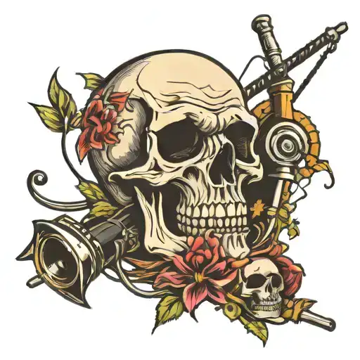 Skull Ans Fishing Rod