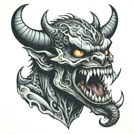 Demon With Teeth And Tongue Gross