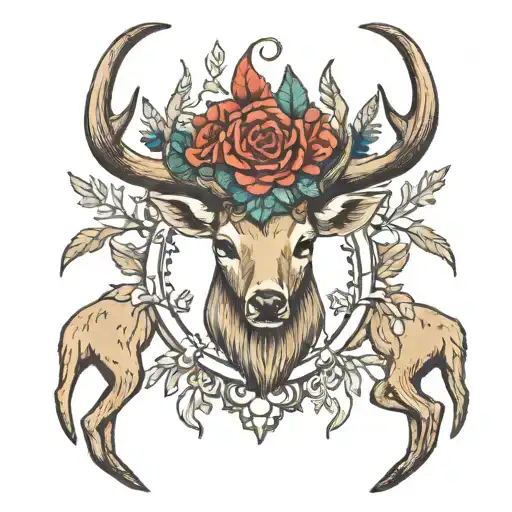 Deer Antlers With Halo In Between Them