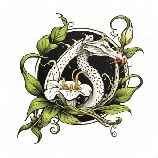 Cala Lily With Dragon