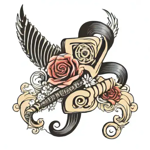 Tattoo Fashionable Design With The Letters A&b And Music Idol