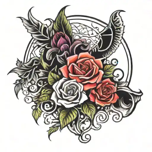 Gothic Thigh Tattoo Design