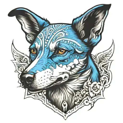 Blue Healer Dog Face