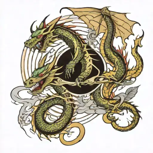 Dragons And Warrior Figth