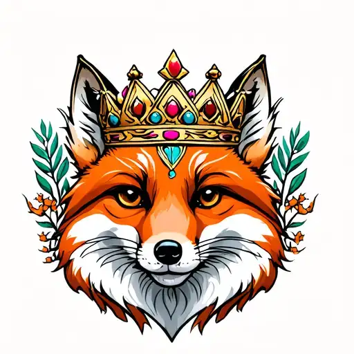 Red Fox Wearing A Crown