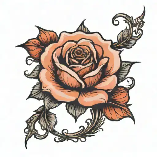 Rose With The Name Rose As The Stem