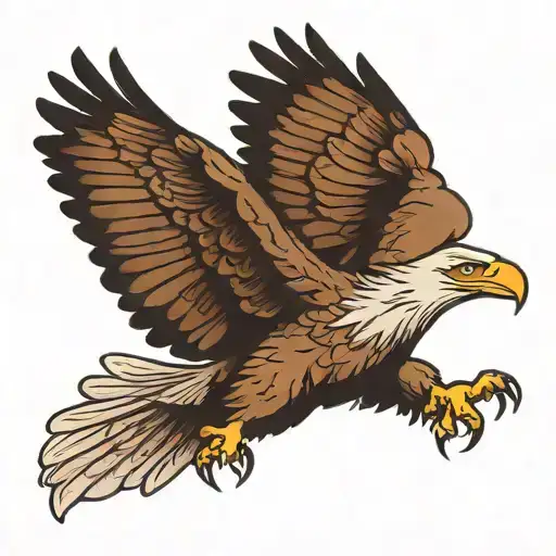 Eagle Flying By Moonlight