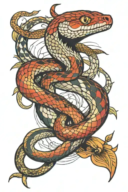 Snake That Looking Bird's