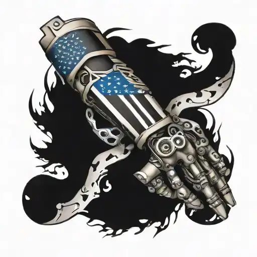 Robotic Arm Sleeve Including Thin Blue Line Flag