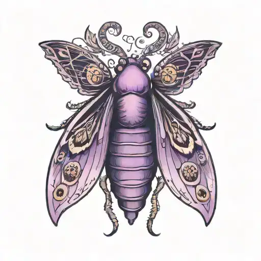Purple Moth With Eyes On Its Wings