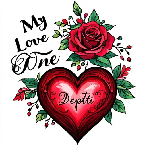 My Love One Name Deepti With Heart