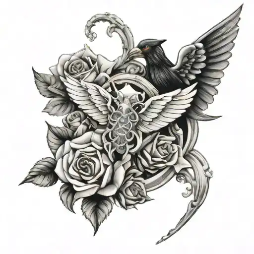 Realism Black Grey Tattoo Good Vs Evil