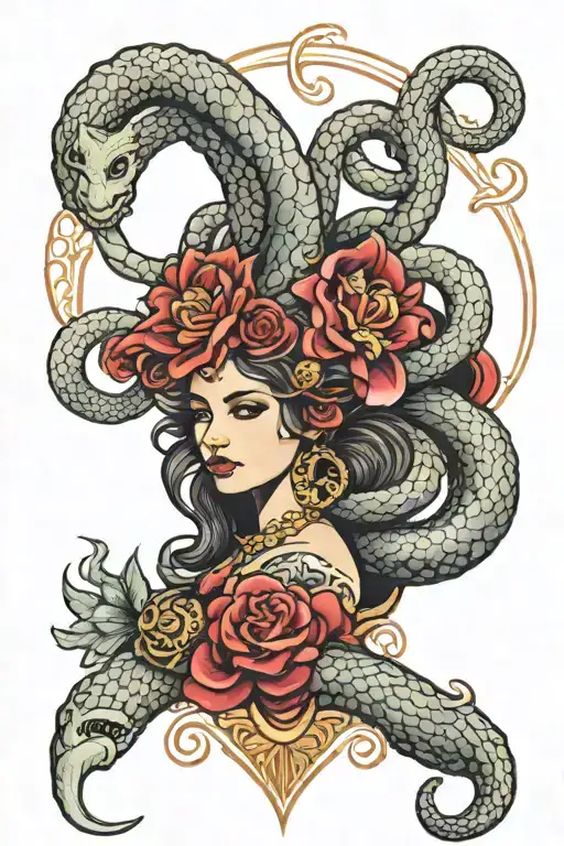 Aries Goddess With A Snake