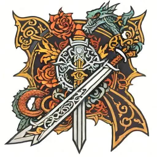 Sword With Dragon Motif
