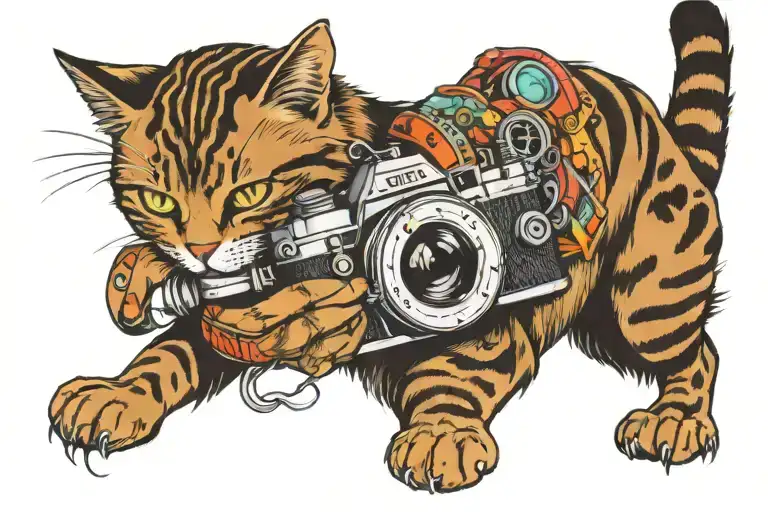 Cat With Camera Lens Transforming
