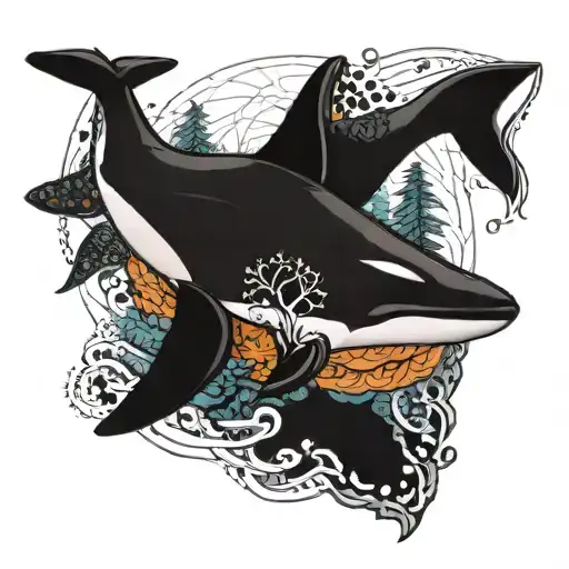Geometric Orca And Tree Of Life Tree