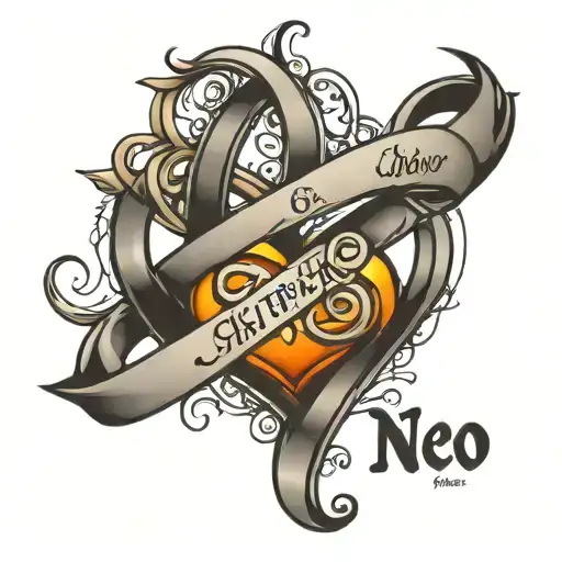 Infinity Symbol With 3 Names And A Heart