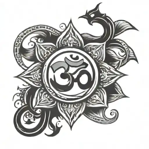 Om Symbol Combined With Clear Sight And Let Go