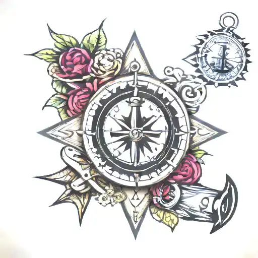 Poker Chips Anchor Triangle Compass And Sea Florida