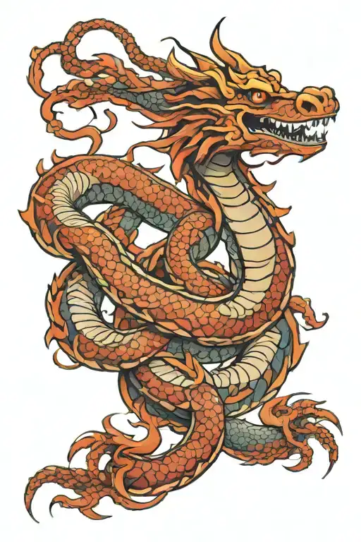 Coiling Dragon Wrap Arooubd Toe To Thigh