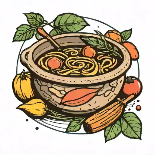 Simple Concept Stone Soup Minimal Line Art