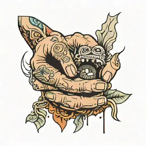 From The Ground A Hand Holds A Brick Half New Half Old