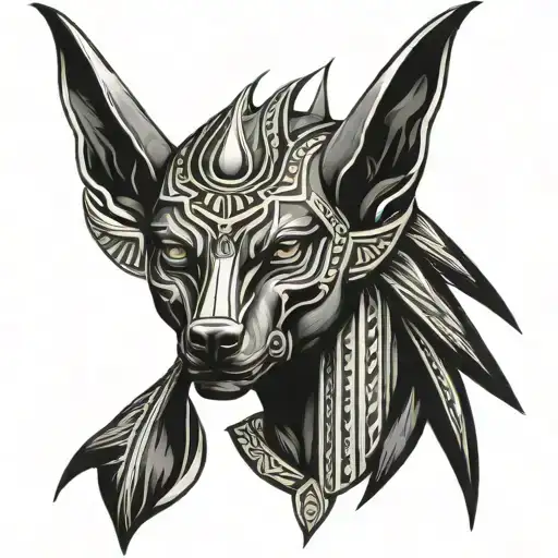 Anubis Tattoo Black