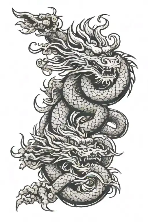 Japanese Dragon And Samuari