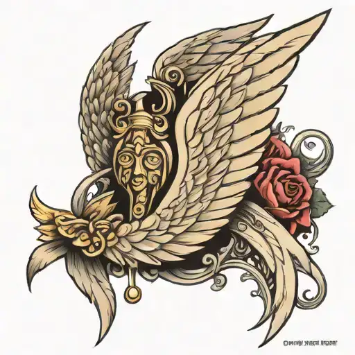 Angel Wings With Horizontal 444