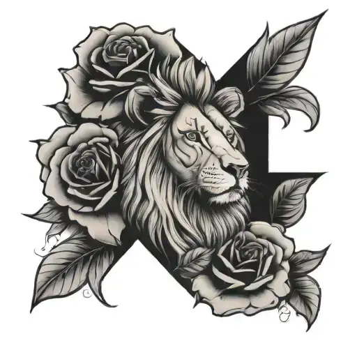 Lion Roses And Puzzle Piece