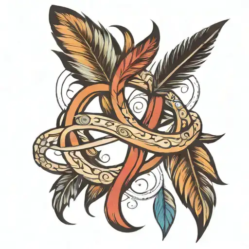 Infinity Symbol With Feather Feather Feather