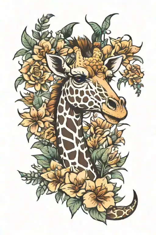 Giraffe Dinosaur Flowers