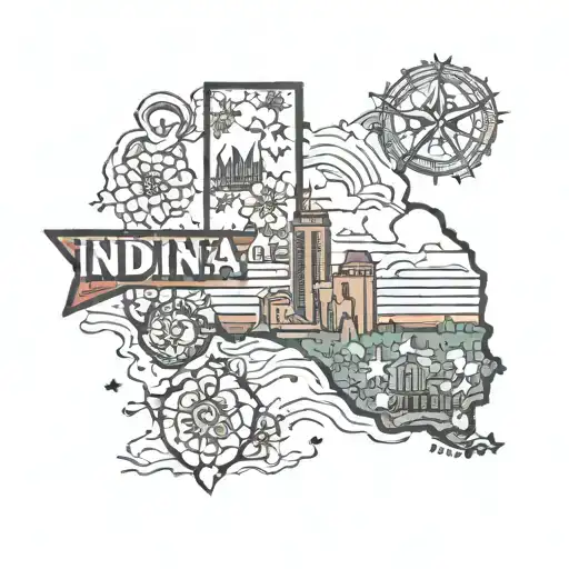 Indiana And Texas Outline Combined