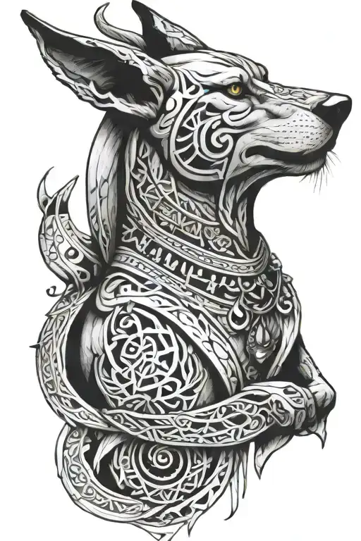 Pharoah Wolf With Arabic Writing