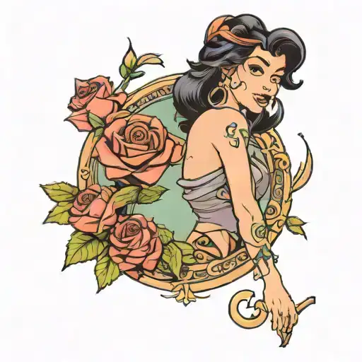 Meg From Hercules Holding A Rose