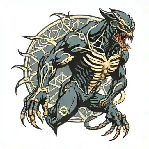 Venom Superhero Mixed With Anubis Egiptian God