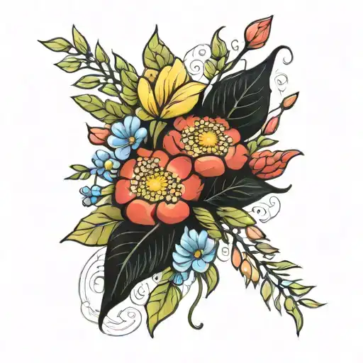 September And July Birth Flower Bouquet